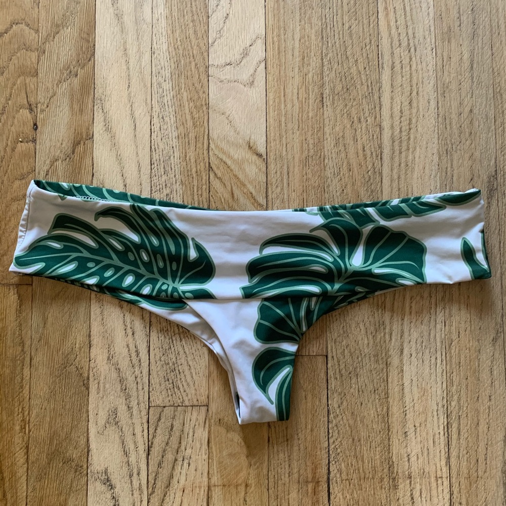 Cheeky Leaf Print Bikini Bottoms